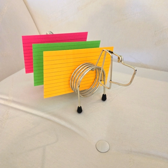 Rare, Retro, Vintage Gold Tone Metal Coil/Spiral Dog Desk Caddy, Letter Holder - Picture 7 of 12